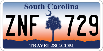 SC license plate ZNF729