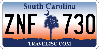 SC license plate ZNF730