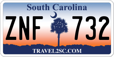 SC license plate ZNF732