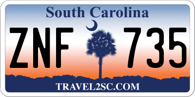 SC license plate ZNF735