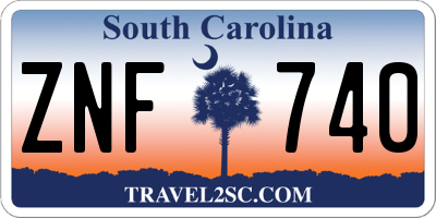 SC license plate ZNF740