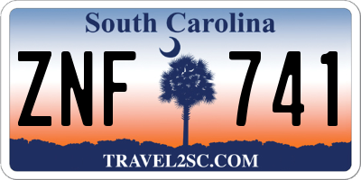 SC license plate ZNF741