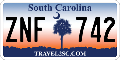 SC license plate ZNF742