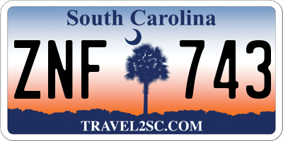 SC license plate ZNF743