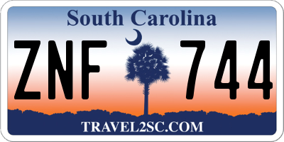 SC license plate ZNF744