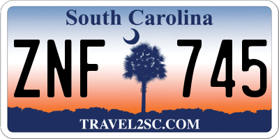 SC license plate ZNF745