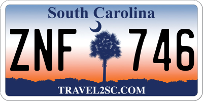 SC license plate ZNF746