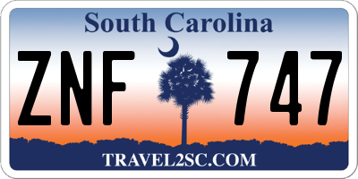 SC license plate ZNF747