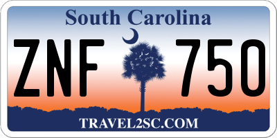 SC license plate ZNF750
