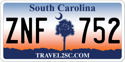 SC license plate ZNF752