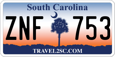 SC license plate ZNF753