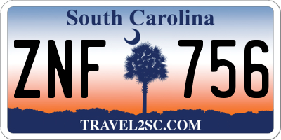 SC license plate ZNF756