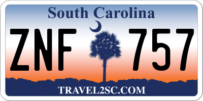 SC license plate ZNF757