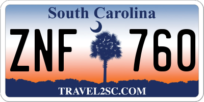SC license plate ZNF760