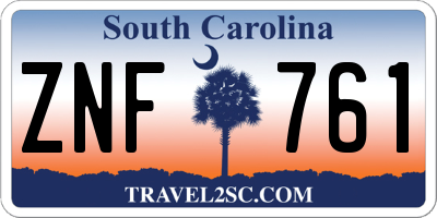 SC license plate ZNF761