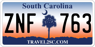 SC license plate ZNF763