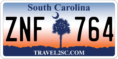 SC license plate ZNF764