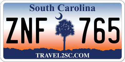 SC license plate ZNF765
