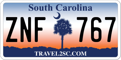 SC license plate ZNF767