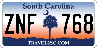 SC license plate ZNF768