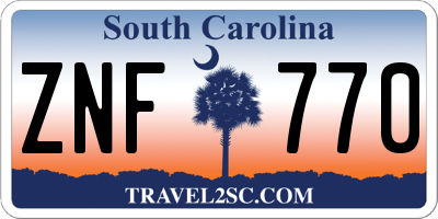 SC license plate ZNF770