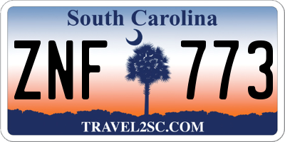 SC license plate ZNF773