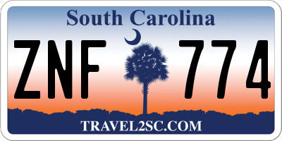 SC license plate ZNF774