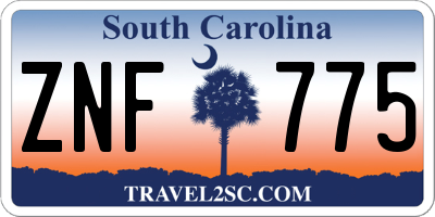SC license plate ZNF775