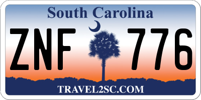 SC license plate ZNF776