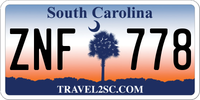SC license plate ZNF778