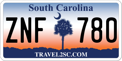 SC license plate ZNF780