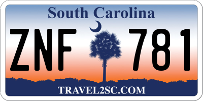 SC license plate ZNF781