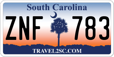 SC license plate ZNF783