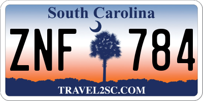 SC license plate ZNF784