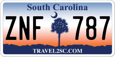 SC license plate ZNF787