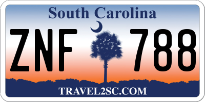 SC license plate ZNF788