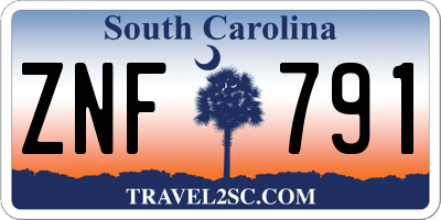 SC license plate ZNF791