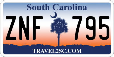 SC license plate ZNF795
