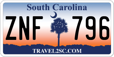 SC license plate ZNF796