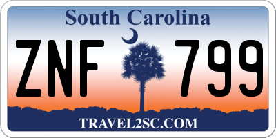 SC license plate ZNF799