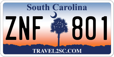 SC license plate ZNF801
