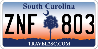 SC license plate ZNF803