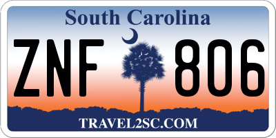 SC license plate ZNF806
