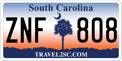 SC license plate ZNF808