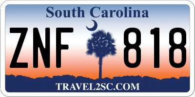 SC license plate ZNF818