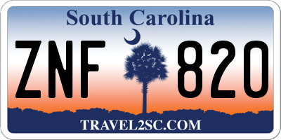 SC license plate ZNF820
