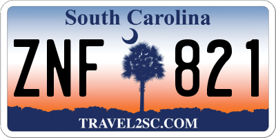 SC license plate ZNF821