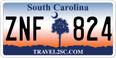 SC license plate ZNF824