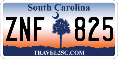 SC license plate ZNF825
