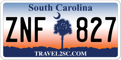 SC license plate ZNF827